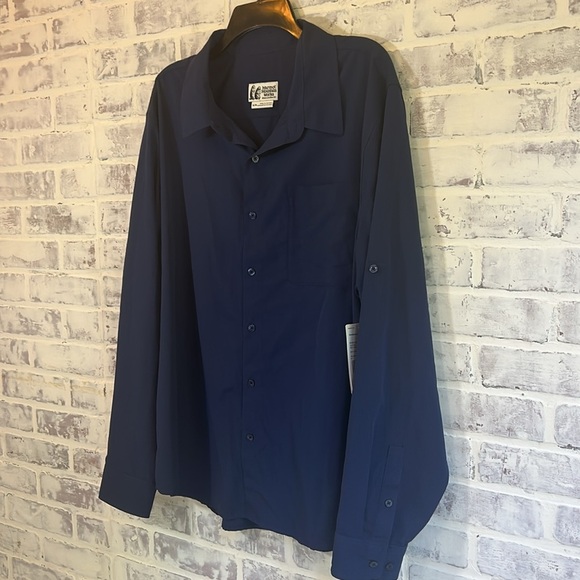 Marmot NWT Men's XL Arctic Navy Aerobora L/S Button Down Woven Shirt Outdoor - Picture 4 of 10
